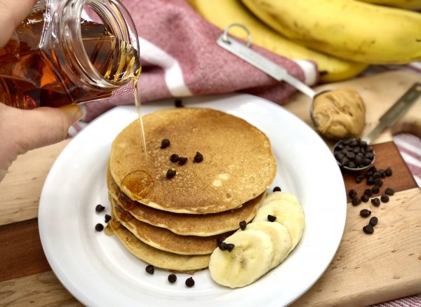 Chocolate Peanut Butter Banana Protein Pancakes - Image 2