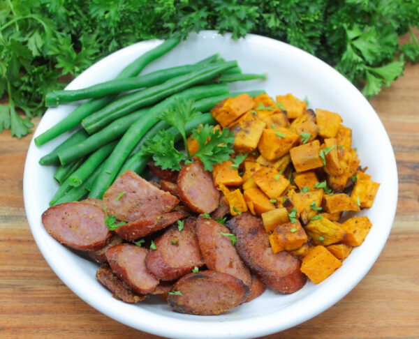 Kielbasa, Sweet Potatoes, and Green Beans