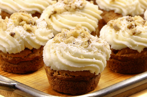 Healthy Carrot Cake with Cream Cheese Frosting (Single Cupcakes & 12 Pack Options Available)